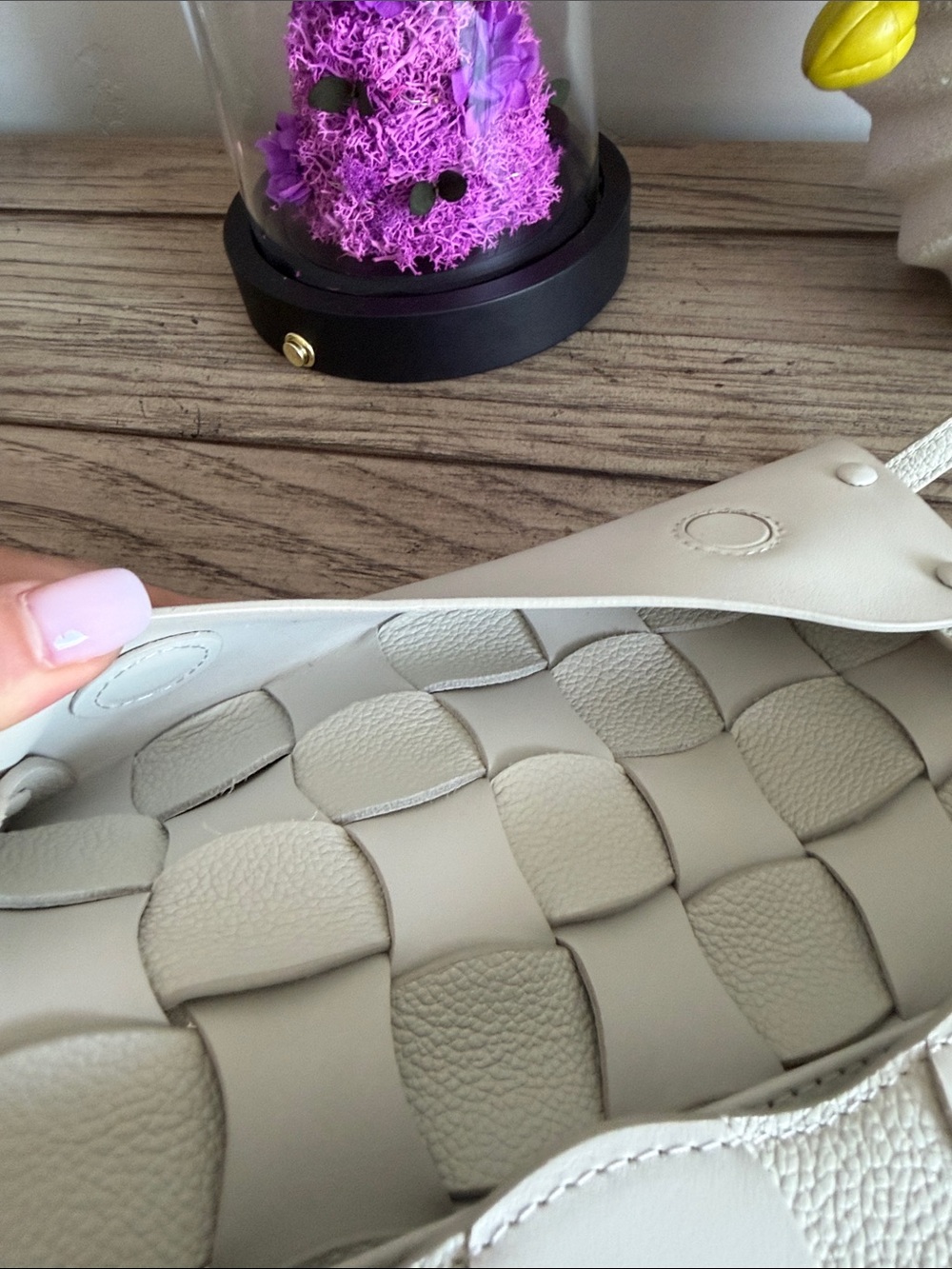 Polène Ivory Neti Woven Leather Shoulder Bag - Picture 5 of 7